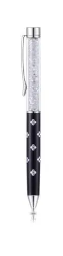 Produktbild: Qualitäts-Kugelschreiber mit Swarovski-Kristallen. FREIE NACHFÜLLUNG (SCHWARZ)