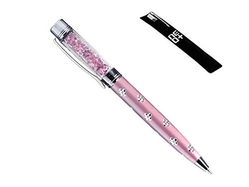 Produktbild: Qualitäts-Kugelschreiber mit Swarovski-Kristallen. FREIE NACHFÜLLUNG (ROSA)