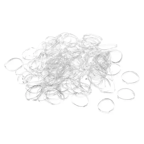 Produktbild: QUARKZMAN 1000er Pack Gummiband Dehnbares Gummiband Transparent 10mm x 1mm Haargummis für Zuhause und Büro