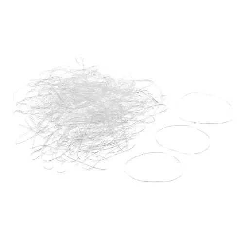Produktbild: QUARKZMAN 1000er Pack Gummiband Dehnbares Gummiband Transparent 32mm x 1mm Haargummis für Zuhause und Büro