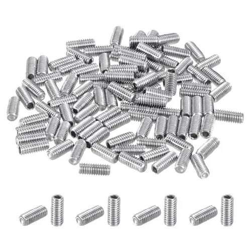 Produktbild: QUARKZMAN 100 Stück Sechskant-Innensechskantschraube, M2,5x6mm, 304 Edelstahl, Kopf-Innensechskantschrauben, flacher Punkt, Gewindestift für Türgriffe, Reparatur von Leuchten