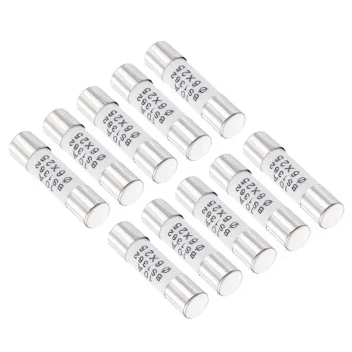 Produktbild: QUARKZMAN 10A 250V 6x25mm Sicherungskartuschen x 10 Stück Schnellbrennende keramische Ersatzsicherung für die Reparatur von Schaltkreisgeräten, (Silberton)