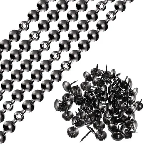 Produktbild: QUARKZMAN 10Stk Polsterstifte Streifen 1Meter Glänzend Dekorativ Nägel Zierleisten für Sofa Kopfteil Stuhl Möbel mit Polsternägel (11mm Grau)