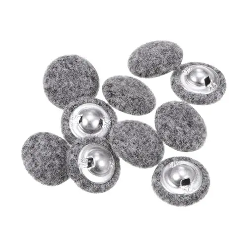 Produktbild: QUARKZMAN 10 Stück Stoffbezogene Knöpfe 15mm Runde Plüsch Bezogene Metall Knopf Stoff bedeckt mit Metallschaft Nähknöpfe Bastelknöpfe zum Nähen Basteln für Anzüge Strickjacke, Grau