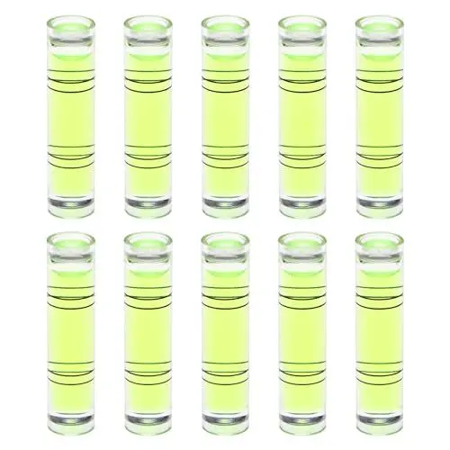 Produktbild: QUARKZMAN 10pcs Zylindrische Libelle 9,5x40mm Mini Wasserwaage für Nivellierung Kamera Stativ Teleskop Werkstatt Drehteller Bilder Rahmen, Grün.