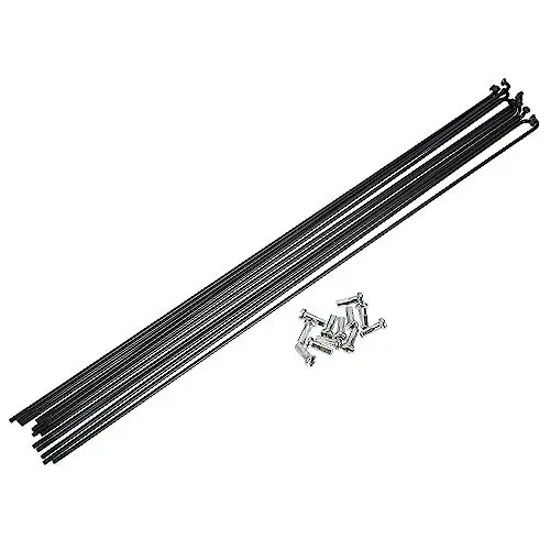 Produktbild: QUARKZMAN 12 Stück 14G J Kurve 282 mm Speichen mit Nippeln für Fahrrad, Schwarz