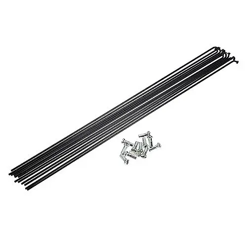 Produktbild: QUARKZMAN 12 Stück 14G J Kurve 298 mm Speichen mit Nippeln für Fahrrad, Schwarz