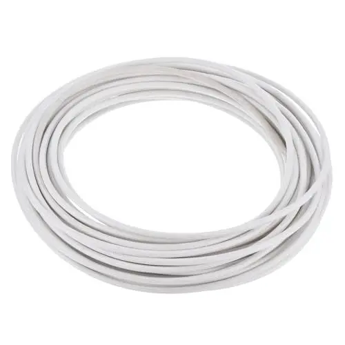 Produktbild: QUARKZMAN 15M/50ft Hochtemperatur-Kabel x 1 Stück Flexibles Silikon-Geflechtkabel für elektrische und mechanische Geräte, (Weiß, 230C)