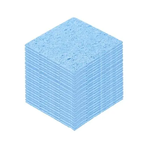 Produktbild: QUARKZMAN 15 Stück Lötschwamm 6 x 6cm Quadrat mit Löchern Blaue Reinigungspads Lötspitzen-Ersatz zum Reinigen des Lötkolbens
