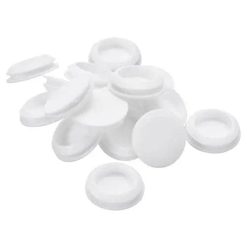 Produktbild: QUARKZMAN 16 Stück Silikonstopfen, runde Gummi-Schnappverschluss-Lochstopfen für 25-27mm Loch, wasserdichte Lochabdeckung für Metallrohre, Möbel-Endkappen-Einsätze, weiß
