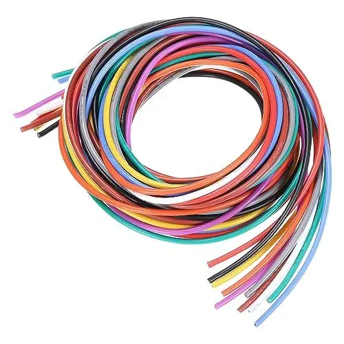 Produktbild: QUARKZMAN 18 Spurweite Silikon Draht 18AWG Elektrische Draht Litzenleiter Flexibel Verzinnt Kupfer Draht Hohe Temp Hakendraht 10 Farbe 3.0m/10ft für Auto Modell Elektrogeräte 10Stk