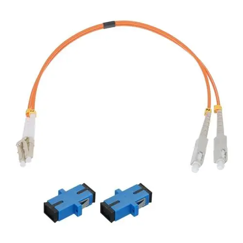 Produktbild: QUARKZMAN 1 Stück 1 ft LC-SC/UPC Glasfaser-Patchkabel Multimode Duplex Glasfaserkabel mit 2 Stück SC Simplex Kupplung LSZH Jumper Glasfaser für Netzwerk-Transceiver, OM2 Klasse