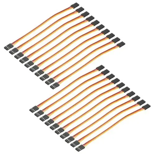 Produktbild: QUARKZMAN 20 Stück 3-Pin Servo Verlängerungskabel Stecker Kabel Draht männlich zu männlich 5,9 Zoll 22AWG 60-Cores Servo Empfänger Kabel für RC Modellflugzeug