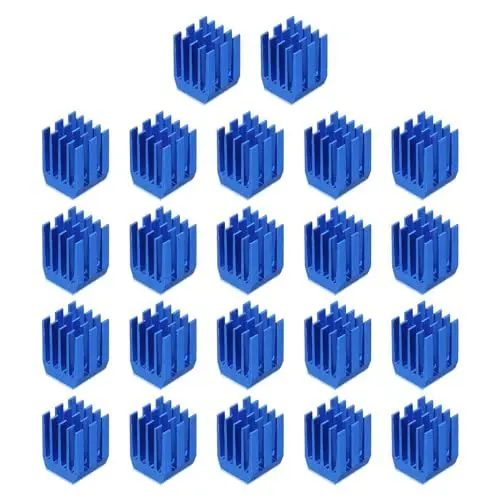 Produktbild: QUARKZMAN 22Stk 9x9x12mm Kühlkörper Aluminium Kühler Kühlkörper Kühlung mit Thermal Blau Aufkleber für Chip CPU Transistor FET IC Verstärker Blau
