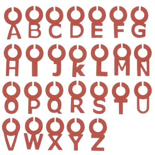 Produktbild: QUARKZMAN 26 Stück Weinglasanhänger, Silikon-Getränkemarkierungen, Weinglas-Identifikator für Champagnerflöten, Cocktails, braunes Alphabet (A bis Z) Buchstabe
