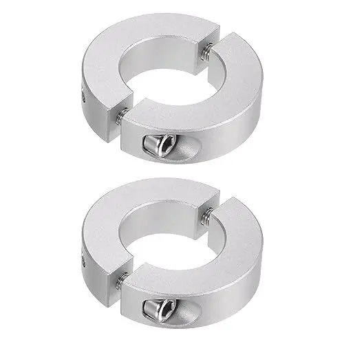 Produktbild: QUARKZMAN 2Stk Geteilte Stellringe 25mm 45mm AD 12mm Breite Aluminiumlegierung Tiefenanschlagringe Klemm für Stopfen Positionshalter Zahnräder Maschine Hilfsmittel Industrie Eloxierung