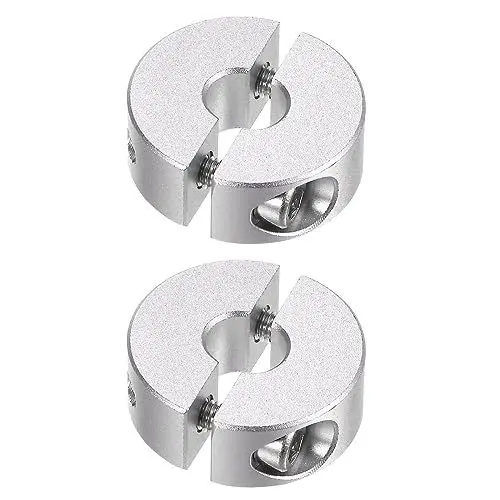 Produktbild: QUARKZMAN 2Stk Geteilte Stellringe 6mm 20mm AD 8mm Breite Aluminiumlegierung Tiefenanschlagringe Klemm für Stopfen Positionshalter Zahnräder Maschine Hilfsmittel Industrie Eloxierung