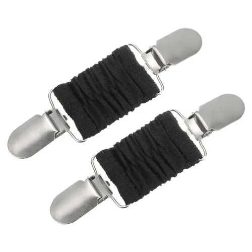 Produktbild: QUARKZMAN 2Stk Kleid Cinch Klemmen Pullover Klammern Schal Strickjacke Kragen Klammern Schal Clip Enger Kleid Rücken Cinch Clip für Frauen(Schwarz)