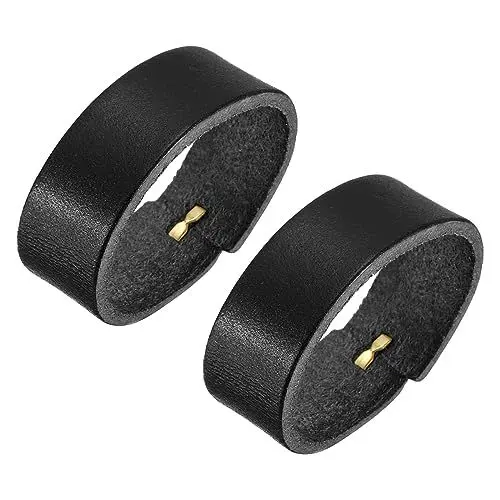 Produktbild: QUARKZMAN 2Stk Leder Gürtel Schleife Halterungen 11.5cm Außenumfang Gürtel Gurtband Ring Schnalle für Handwerker Tasche Gürtel Fixierung (Schwarz)