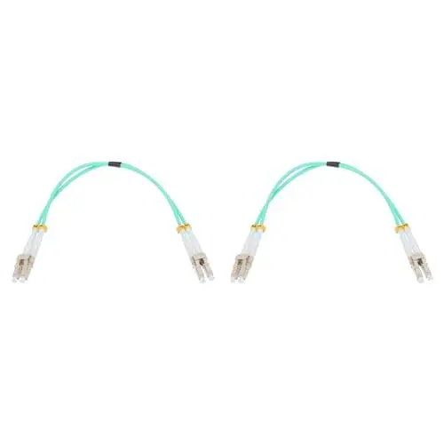 Produktbild: QUARKZMAN 2 Stück 0,2 m (0,7 ft) LC-LC/UPC Glasfaser-Patchkabel Multimode Duplex Glasfaserkabel LSZH Jumper Glasfaser für Netzwerk-Transceiver Instrumentierung, OM3 Klasse