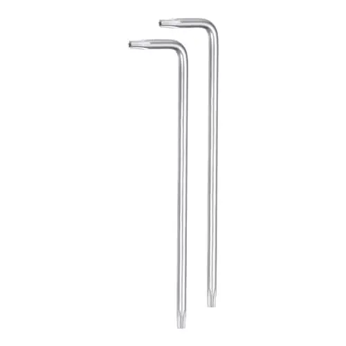 Produktbild: QUARKZMAN 2 Stück T10 Manipulationssicherer Torx-Schlüssel Sternschlüssel Langer Arm L-förmiger 6-Punkte-Schlüssel Chrom-Vanadium-Stahl Handwerkzeug für Automobil- / Hausreparaturen.