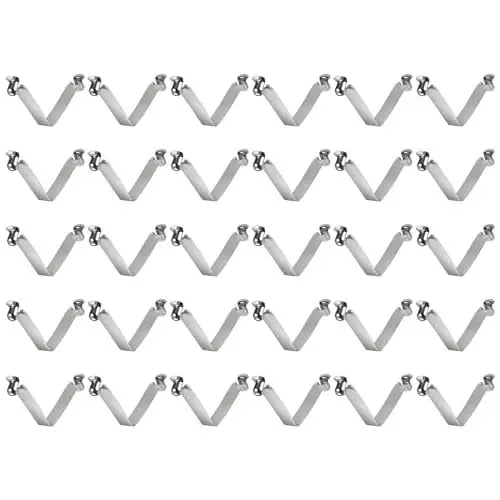 Produktbild: QUARKZMAN 30 Stück Doppelknopf Kajak Paddel Schnappfeder Clip 8x10x56mm 65Mn Federstahl V-förmige Hohle Teleskopische Verriegelung Rohr Clips für Zelt Regenschirm Camping