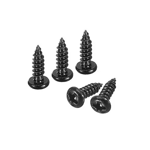 Produktbild: QUARKZMAN 3mm x 10mm Kreuzschlitz Schwenkkopf Selbstschneidend Schraube 100Stk - 304 Edelstahl Runde Kopf Holz Schraube Voll Gewinde (Schwarz)