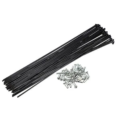 Produktbild: QUARKZMAN 40 Stück 14G J Kurve 226 mm Speichen mit Nippeln für Fahrrad, Schwarz