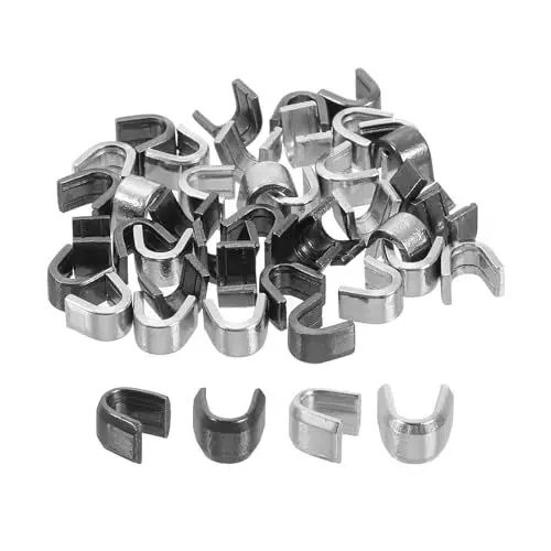 Produktbild: QUARKZMAN 40 Stück Reißverschluss-Schieberhalter - #8 U-Form-Stopper für Taschen, Mäntel, Jacken mit geschlossenen Enden, metallisch schwarz & silberfarben
