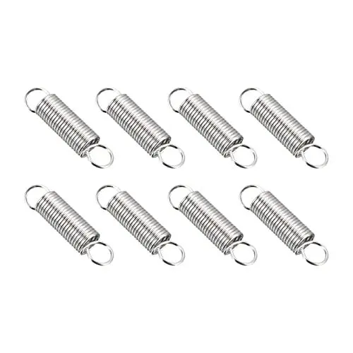 Produktbild: QUARKZMAN 46mm Freie Länge Doppelhaken Zugfeder x 8 Stk. Metall Erweiterung Spiralfedern für Industriemaschinen Silber