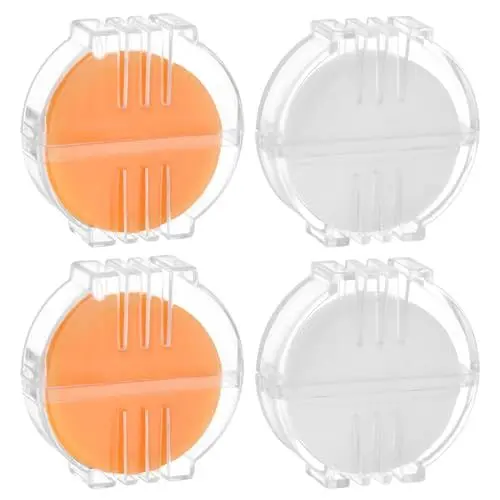 Produktbild: QUARKZMAN 4Stk Bienenwachs Faden Pflegemittel Faden Wachs Schloss mit Plastikbox für Quilten Nähen Stickerei Wachs Nähen Zubehör Golden und Weiß