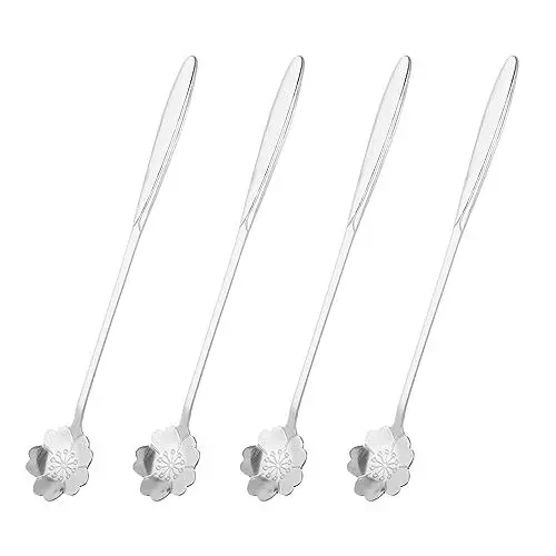 Produktbild: QUARKZMAN 4Stk Edelstahl Blume Löffel 7
