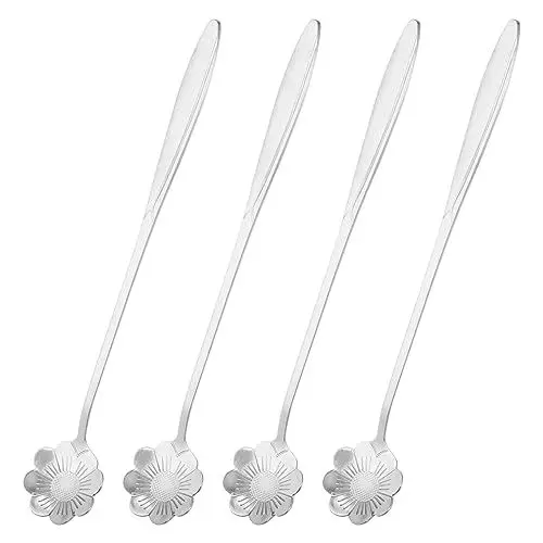 Produktbild: QUARKZMAN 4Stk Edelstahl Blume Löffel 7