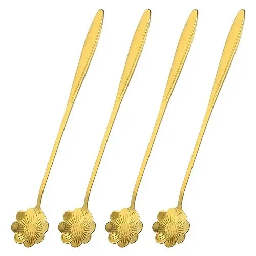 Produktbild: QUARKZMAN 4Stk Edelstahl Blume Löffel 7