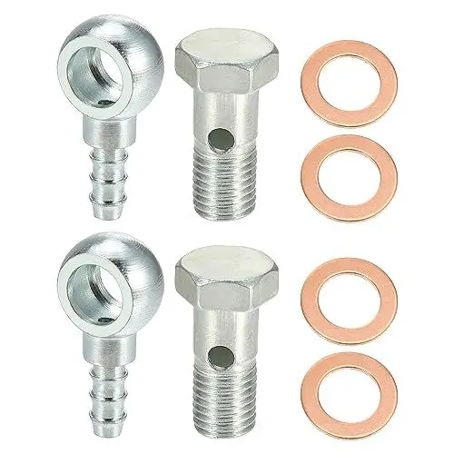 Produktbild: QUARKZMAN 4 Stück Hohlschraube M12x1,5mm Hohlschrauben Bremsenzubehör Adapter Unterlegscheibe Kit