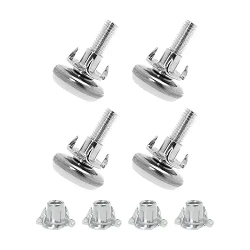 Produktbild: QUARKZMAN 4 Stück M6 x 25 x 28mm Einstellbare Nivellierfüße Gewindeschraube am Beinschutz Nivellierer für Möbel zu Hause Büro Restaurant Silber