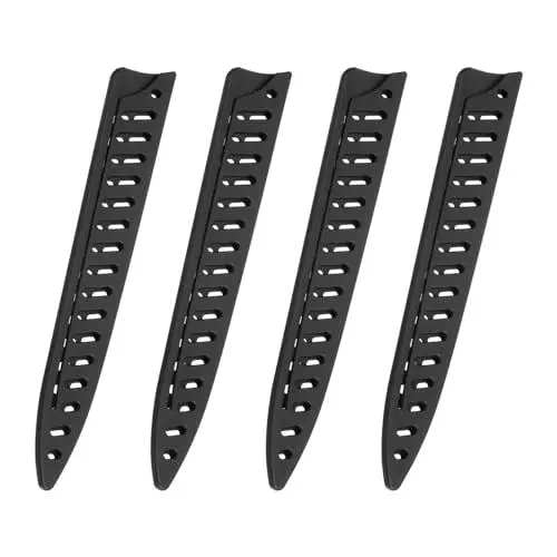 Produktbild: QUARKZMAN 4 Stück Messerabdeckungen Klingenkantenschützer für 8-Zoll Schnitzmesser Klingenkantenschutz Universal Messerscheide für die Küche, Schwarz