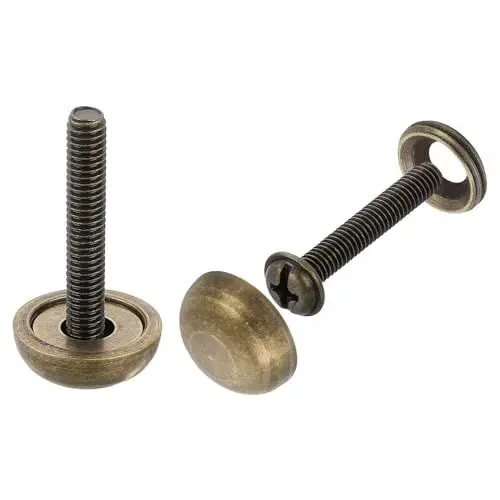 Produktbild: QUARKZMAN 4 Stück Messing Dekorative Schrauben mit Kappen, 15 mm Spiegelschrauben Kappe Abdeckung Nägel Befestigungselemente für dekorative Spiegel Möbel, Bronze Farbe