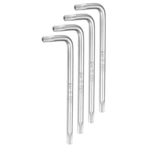 Produktbild: QUARKZMAN 4 Stück T20 Tamper Proof Torx-Schlüssel Sternschlüssel L-förmig 6-Punkt-Schlüssel Chrom-Vanadium-Stahl Handwerkzeug für Automobil- / Heimreparaturen