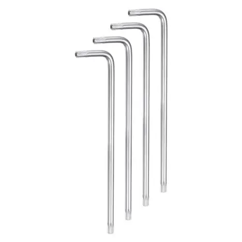 Produktbild: QUARKZMAN 4 Stück T27 Manipulationssicherer Torx-Schlüssel Sternschlüssel Langer Arm L-förmiger 6-Punkte-Schlüssel Chrom-Vanadium-Stahl Handwerkzeug für Automobil- / Hausreparaturen.