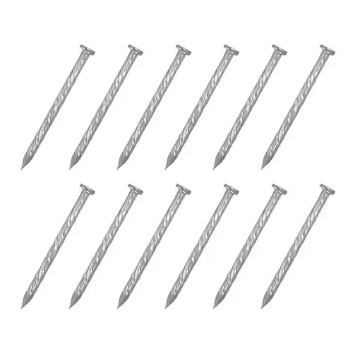 Produktbild: QUARKZMAN 50 Stück Zaun-Deckennägel, 1 3/16 Zoll 304 Edelstahl Spiral-Deckennagel mit Spiral-Schaft für Hausbodenreparatur und Holzarbeiten, Silber