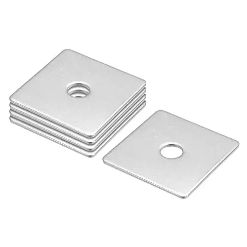 Produktbild: QUARKZMAN 5Stk Quadrat Unterlegscheibe M10x50x50x2mm 304 Edelstahl Quadrat Platte Unterlegscheiben Flach Pad Abstandshalter Dichtung für Hardware Verschluss