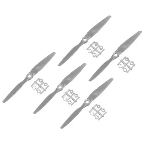 Produktbild: QUARKZMAN 5 Stück 6x4 Zoll Propeller RC Propeller 2-Flügelige Blätter Grau mit Adapterringen für RC Flugzeug Flugzeug Prop Ersatz