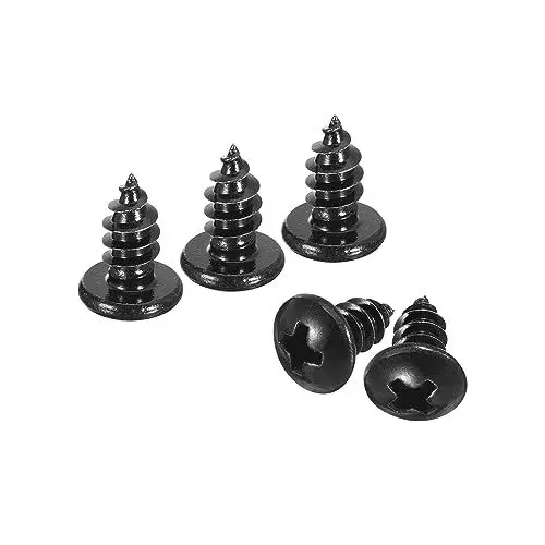 Produktbild: QUARKZMAN 5mm x 10mm Kreuzschlitz Schwenkkopf Selbstschneidend Schraube 50Stk - 304 Edelstahl Runde Kopf Holz Schraube Voll Gewinde (Schwarz)