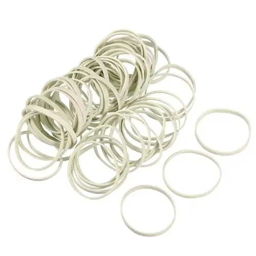 Produktbild: QUARKZMAN 60er Pack Gummiband Dehnbares Gummiband Weiß 45mm x 4mm Haargummis für Zuhause und Büro
