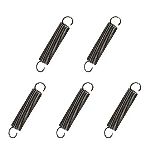 Produktbild: QUARKZMAN 60mm Freie Länge Doppelhaken Zugfeder x 5 Stk. Metall Erweiterung Spiralfedern für Industriemaschinen Schwarz