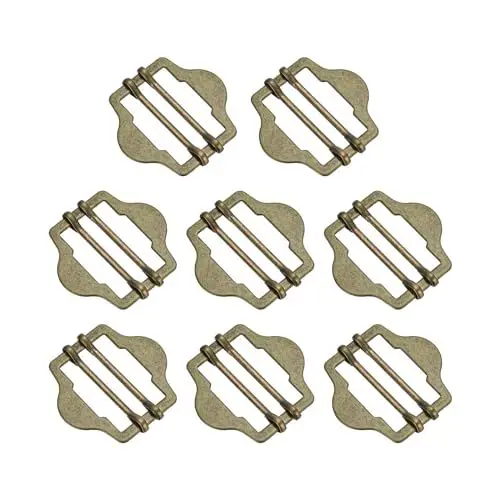 Produktbild: QUARKZMAN 8 Stück Metall Verstellbare Schieber Schnallen, 25mm Gurtband Rollenstift Clip Schnalle Tri Glide für Weste, Anzug, Taschen Ersatzteil (Bronze)