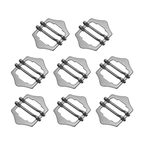 Produktbild: QUARKZMAN 8 Stück Metallversteller-Schiebeschnallen, 20mm Gurtband-Rollenstift-Klipp-Schnalle Tri-Glide für Weste, Anzug, Taschen-Ersatzteil (Schwarz)