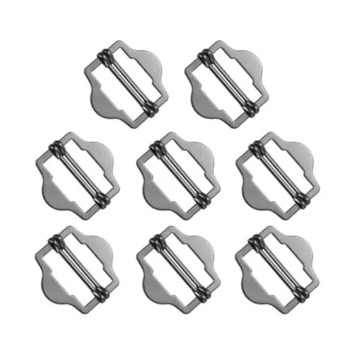 Produktbild: QUARKZMAN 8 Stück Metallversteller-Schiebeschnallen, 25mm Gurtband-Rollenstift-Klipp-Schnalle Tri-Glide für Weste, Anzug, Taschen-Ersatzteil (Schwarz)