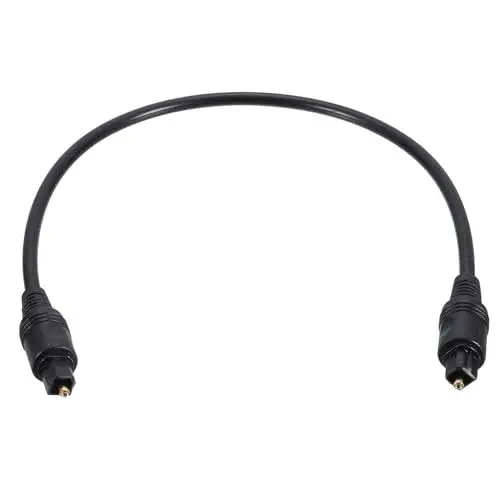 Produktbild: QUARKZMAN Faser Optisches Audiokabel Digitales Audio Glasfaser Kabel 1.4FT Langes TOS Optische Verbindung Kabel PVC Kunststoff Gerade Stecker für TV DVD Verstärker Stereo Schwarz